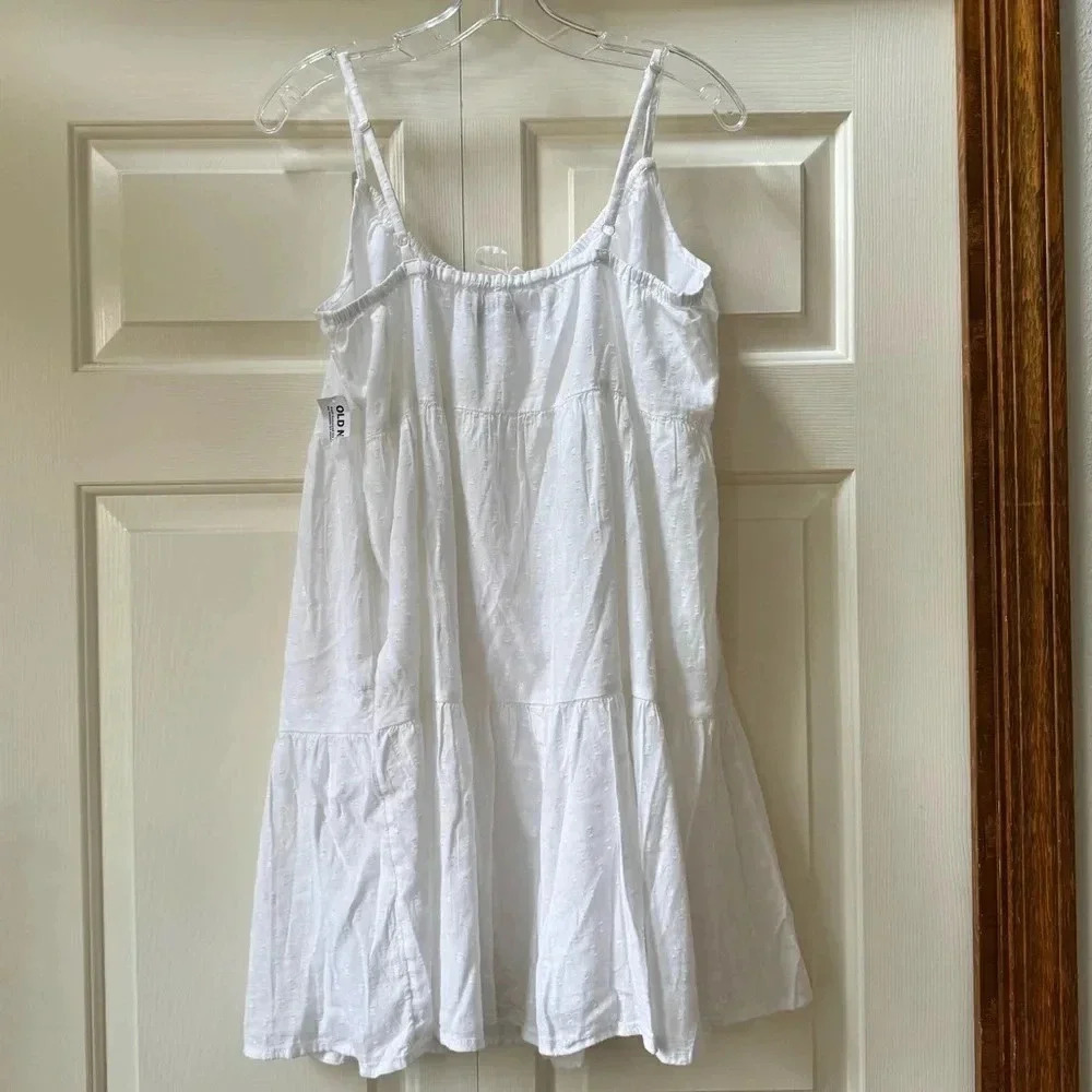 NWT Old Navy Tiered Clip Dot Summer Cami Mini Dress Pockets Women’s size Small - Picture 8 of 14